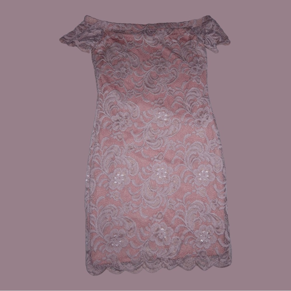 Ambiance Pink Floral Lace Dress